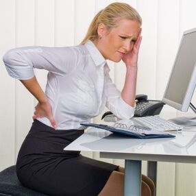 osteocondrosis lumbar durante el trabajo sedentario